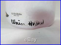 Kosta Boda Vase Open Minds Ulrica Vallien Signed Rare Pink 13 X-Large withSticker