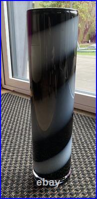 Kosta Boda Vase by Anna Ehrner Black and White Swirl 38.5 x 9.8 cms