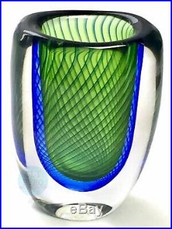 Kosta Boda Vicke Lindstrand Pearl Fisherman Mid-Century Modernist Art Glass Vase