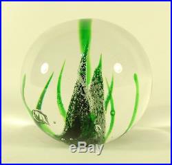 Kosta Boda Vicke Lindstrand Seaweed Studio Cased Art Glass Paperweight Signed
