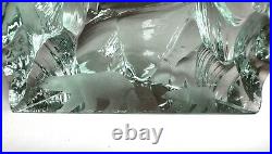 Kosta Boda Vicke Lindstrand Signed Polar Bear Art Glass Ice Block Paper Weight