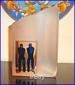 Kosta Boda Viewpoints Crystal Sculpture Reflection By Bertil Vallien Signed