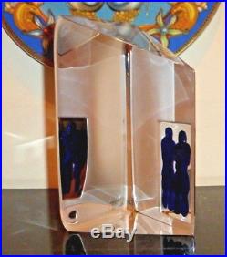 Kosta Boda Viewpoints Crystal Sculpture Reflection By Bertil Vallien Signed