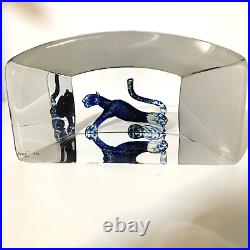 Kosta Boda Viewpoints Panther by Bertil Vallien Signed Art Glass Sculpture 99517