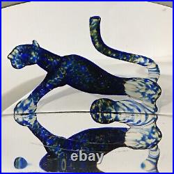 Kosta Boda Viewpoints Panther by Bertil Vallien Signed Art Glass Sculpture 99517