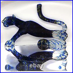 Kosta Boda Viewpoints Panther by Bertil Vallien Signed Art Glass Sculpture 99517