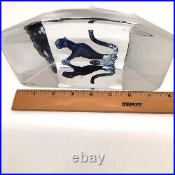 Kosta Boda Viewpoints Panther by Bertil Vallien Signed Art Glass Sculpture 99517