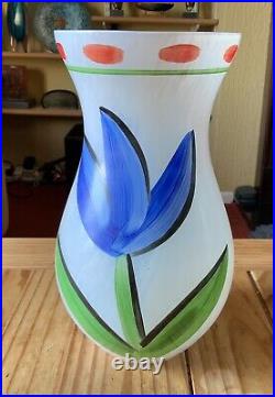 Kosta Boda Vintage Glass Vase with a Tulip Image & Signed