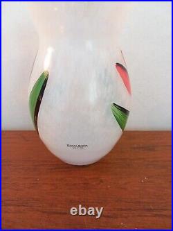 Kosta Boda Vintage Glass Vase with a Tulip Image & Signed