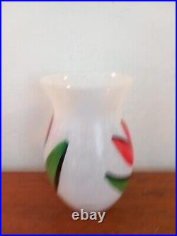 Kosta Boda Vintage Glass Vase with a Tulip Image & Signed