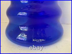 Kosta Boda Wahlstrom Art Deco Style Cobalt Blue Glass Decanter Signed Numbered
