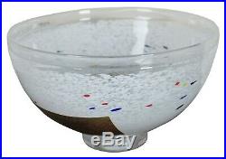 Kosta Boda White Art Glass Satellite Bowl Candy Dish Bertil Vallien MCM 8.5
