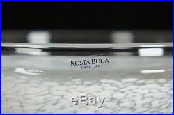 Kosta Boda White Art Glass Satellite Bowl Candy Dish Bertil Vallien MCM 8.5