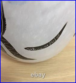 Kosta Boda White/black Signed Ulrica H V Caramba Vase