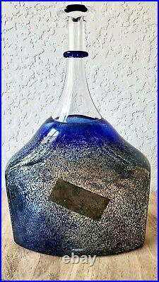 Kosta Boda Xlarge Glass Satellite Bottle Vase 16 Signed Bertil Vallien #89264