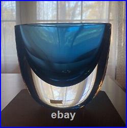 Kosta Boda almond shaped art glass vase