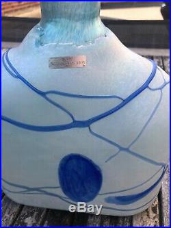 Kosta Boda scandinavian glass Galaxy blue Bertil vallien large vase 28.5cm
