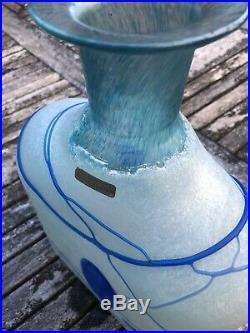 Kosta Boda scandinavian glass Galaxy blue Bertil vallien large vase 28.5cm