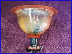 Kosta Boda signed K engman multi color large Can Can bowl 12.5 wide