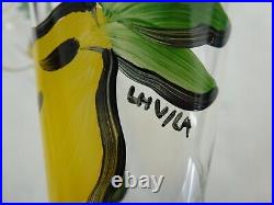Kosta Boda tall drinks glasses X 4 by Ulrica Hydman Vallian in Lemons Pattern