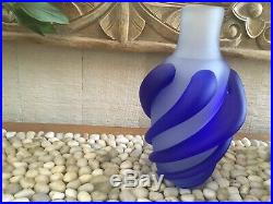 Kosta Bosa Signed Blue Swirl Vase- Rare