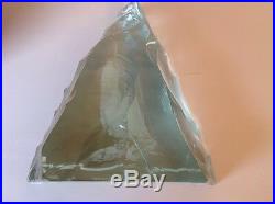Kosta Crystal Large Paperweight with Engraved Sail Boat by V. Lindstrand Signed