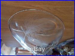 Kosta Footed Glass Vase Vicke Lindstrand Signed Feather Design Mid Century