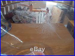 Kosta Footed Glass Vase Vicke Lindstrand Signed Feather Design Mid Century