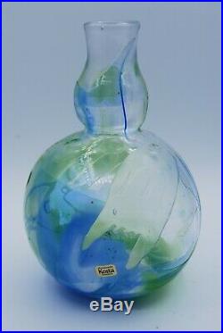 Kosta Unik. Ann Warff. Unique Vase In Green And Blue. Signed