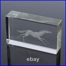 Kosta VICKE LINDSTRAND. Hand Signed 1. G. J Heavy Glass Letterweight Greek Horse