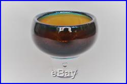 Kosta Vicke Lindstrand. 3 Coloured Bowl In Amber, Blue And Green