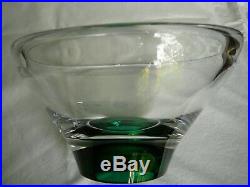 Kosta Vicke Lindstrand Conical Vintage Bowl with Emerald Green Base