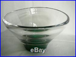 Kosta Vicke Lindstrand Conical Vintage Bowl with Emerald Green Base