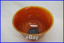 Kosta Vicke Lindstrand. Early Bowl In Amber And Yellow. Signed