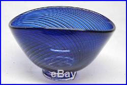 Kosta Vicke Lindstrand. Early Bowl Lc15 In Blue And Brown. Signed
