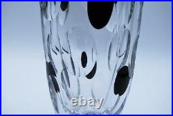 Kosta Vicke Lindstrand. Large And Heavy Vase With Cut And Black Dots. Signed