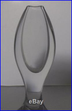 Kosta Vicke Lindstrand Tall Modern Glass Orchid Double Vase Unusual Shape 13.6
