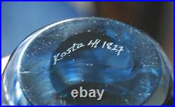 Kosta Vicke Lindstrand. Thickwalled Sommerso Vase In Blue. Signed. 21 CM