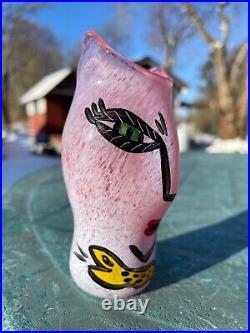 Kosta boda@Open minds@Ulrica Hydman Vallien@pink vase 10cm high@Mint condition@