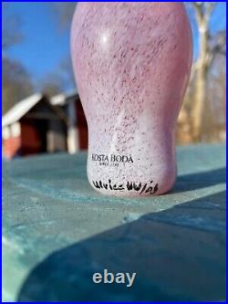 Kosta boda@Open minds@Ulrica Hydman Vallien@pink vase 10cm high@Mint condition@