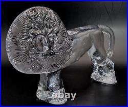LARGE 10 Erik Hoglund Kosta Boda Zoo Series Glass Lion Figurine / Sculpture