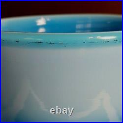 LARGE Erik Hoglund For Boda Signed Blue Opaline Opaque Footed Vase Sweden
