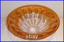 LARGE SUPERB Vintage Kosta Boda Amber Art Glass Bowl Signed and Number
