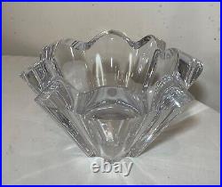 LARGE handmade Kosta Boda art studio clear glass crystal signed centerpiece bowl