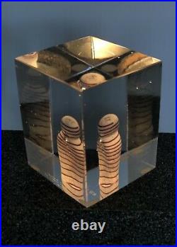 LIMITED Signed BERTIL VALLIEN KOSTA BODA Atelie Glass Art Clear Cube Sculpture