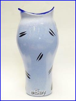 Large 14 Kosta Boda Ulrica Hydman Vallien Open Minds Blue Art Glass Vase