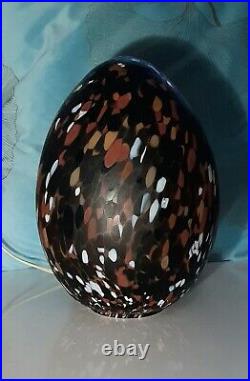 Large 70s glass egg KOSTA BODA Sweden Monica Backström, H 23 cm