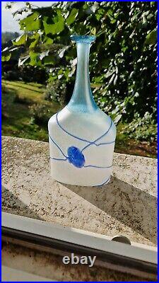 Large Bertil Vallian Glass Carafe Galaxy Blue Kosta Boda Signed & Numbered