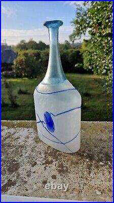 Large Bertil Vallian Glass Carafe Galaxy Blue Kosta Boda Signed & Numbered