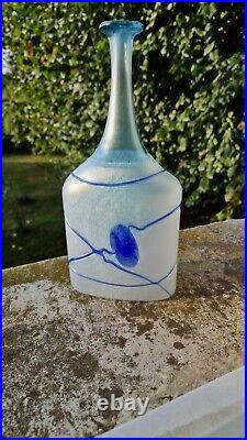 Large Bertil Vallian Glass Carafe Galaxy Blue Kosta Boda Signed & Numbered